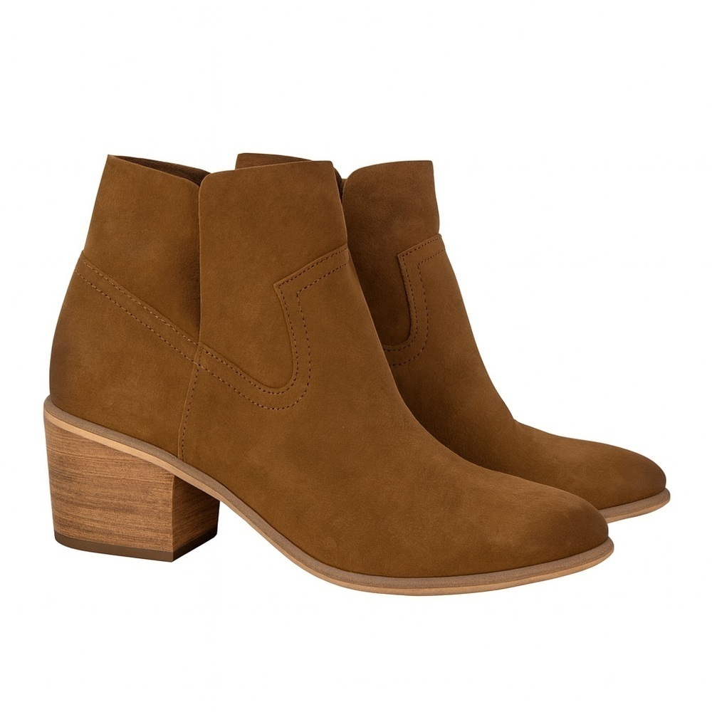 BP Tan Suede Ankle Boots with Block Heel Size 8.5